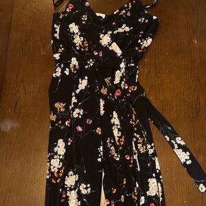 Kaileigh Black Floral Jumpsuit